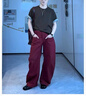 森馬（Semir）【大促福袋】休閑褲男女簡(jiǎn)約百搭長(cháng)褲夏季運動(dòng)風(fēng)潮流褲子 男-B款酒紅【傘兵工裝褲】 L 曬單實(shí)拍圖