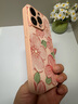 素洛新款桃花蘋(píng)果iPhone17promax手機殼Air液態(tài)小羊皮16pro防摔15plus高級感14男女情侶12保護殼11全包 蘋(píng)果粉【桃花】 iPhone14 Pro 曬單實(shí)拍圖
