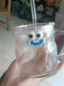 梵昇昱大容量吸管杯帶蓋玻璃杯果汁杯咖啡杯ins高顏值水杯家用辦公喝水 小藍狗600ML+杯蓋+吸管+藍牙牙嘴 曬單實(shí)拍圖