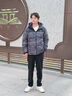 波司登（BOSIDENG）25新款羽絨服90絨男女同款情侶冬季短款潮流連帽外套B250246330 巖脊深灰雪山|9EM2【趨勢推薦】 2XL 180/100A 體重約140-155斤 曬單實(shí)拍圖