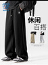 JEANSWEST LIFE真維斯重磅棉休閑褲男春秋垂感顯高挺括直筒褲青少年潮牌時(shí)尚長(cháng)褲 曬單實(shí)拍圖