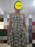 UR2025秋季新款女裝時(shí)尚休閑撞色花苞吊帶連衣裙UYV750045 米白格子 (偏短) M 曬單實(shí)拍圖