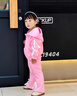 G.duck小黃鴨女童套裝2025春秋新款兒童可愛(ài)休閑裝寶寶公主風(fēng)連帽兩件套 淡粉色喇叭褲套裝 均碼 90 曬單實(shí)拍圖
