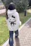 DAVEY MODE衛(wèi)衣女2025新款美式慵懶chic凱蒂貓連帽衛(wèi)衣秋冬季加絨 花灰色-春秋薄款(不起球品質(zhì)保障 M 80-100 曬單實(shí)拍圖