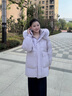 波司登（BOSIDENG）25新款冬季羽絨服女中長(cháng)款脫卸帽大毛領(lǐng)90絨保暖外套B250245268 風(fēng)鈴淡紫6453 S 160/84A 體重約110-130斤 曬單實(shí)拍圖
