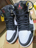 Jordan七夕禮物 休閑鞋男AJ1喬丹JORDAN 1中幫運動(dòng)鞋852542-100黑紅44 曬單實(shí)拍圖