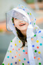 甜甜仔兒童雨衣小學(xué)生中大童帶書包位上學(xué)雨披 波點(diǎn)藝術(shù) 4XL 曬單實(shí)拍圖