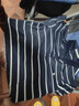 與狼共舞【含桑蠶絲】短袖POLO衫男夏季休閑條紋透氣男士POLO衫 深藍  XL  曬單實(shí)拍圖