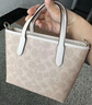蔻馳（COACH）【官方授權店】女士city15小號單肩斜挎包托特包送女友禮物 CW032SVPWH淺卡其豆沙粉 曬單實拍圖