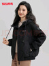 鴨鴨（YAYA）輕薄連帽短款女式羽絨服冬季簡(jiǎn)約純色女式時(shí)尚外套 曬單實(shí)拍圖