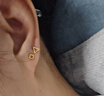 榛橙 S925銀四葉草耳釘女時(shí)尚小清新養(yǎng)耳洞簡(jiǎn)約森系小巧耳環(huán) S925銀幾何三角形耳釘E79-2 金色 曬單實(shí)拍圖
