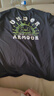 安德瑪（Under Armour）男女童休閑戶(hù)外寬松印花圓領(lǐng)短T童裝短上衣252320305 黑色 160 曬單實(shí)拍圖