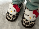 福虹辰2025新款秋冬棉拖舒適豹紋毛毛拖鞋居家室內防滑棉拖鞋女外穿HD 新款豹紋貓咪棉拖-白色 38-39 適合37-38 曬單實(shí)拍圖