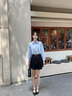 香影學(xué)院風(fēng)藏青色百褶半身裙女2025秋裝新款小個(gè)子短款高腰a字裙 藏青 S 155/60A/85-95斤 曬單實(shí)拍圖
