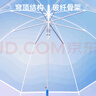 左都（ZUODU）透明長柄雨傘直柄傘超大號透明傘長把超輕便傘雙人長把小清新漸變 曬單實拍圖