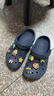 卡駱馳（CROCS）貝雅兒童洞洞鞋男女童戶(hù)外包頭沙灘鞋拖鞋/207013/207012 深藍色-410 35 (215mm) 曬單實(shí)拍圖