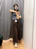 優(yōu)衣庫合作款/女裝打褶裙褲/高腰休閑褲褲子25秋冬新款479698 38 深褐色 L /160/72A 曬單實(shí)拍圖