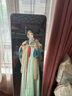 重回漢唐春辰錦原創(chuàng  )唐制復原齊胸襦裙套裝披帛漢服女裝 上藍下綠齊胸套裝/現貨 L 165 曬單實(shí)拍圖