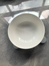 華青格家用湯碗高白瓷釉下彩純白浮雕素雅花瓣8英寸湯碗 曬單實拍圖