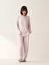 無(wú)印良品（MUJI）女式 柔軟針織 家居睡衣套裝 FD31CC5A 煙熏粉色 S/M 曬單實(shí)拍圖