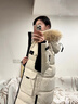 東北哈爾濱防寒500g鵝絨極寒羽絨服女情侶過(guò)膝加厚超厚零下40度男 燕麥白（男女同款） M （鵝絨420g) 建議100-120斤 曬單實(shí)拍圖