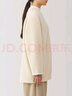 無印良品（MUJI）女式 長毛抓絨 大衣 長袖秋冬款 羊羔絨外套外衣 女裝 BB2QPA4A 象牙色 XL (165/92A) 曬單實(shí)拍圖