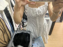 UR2024夏季新款女裝森系小清新縮褶提花無(wú)袖連衣裙UWL740066 曬單實(shí)拍圖