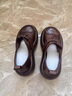 縈妃公主（YINGFEIPRINCESS）品牌單鞋女真皮2025新款松糕舒適增高丑萌厚底鞋復古一腳蹬女鞋 咖啡色 37 曬單實(shí)拍圖