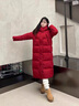 鴨鴨紅色長(zhǎng)款羽絨服女過(guò)膝冬季2025年新款戶外極寒寬松大碼高充絨外套 紅色 L (165) 曬單實(shí)拍圖