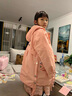 予彼 女童羽絨服中長款修身2024棉服秋冬裝加厚羊羔毛外中大童洋氣派 140cm 米白色 加絨加厚 曬單實(shí)拍圖