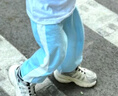 巴帝巴帝夏季純棉嬰幼兒童裝防蚊褲男女寶寶運動(dòng)長(cháng)褲 新淺蘭萌趣熊頭  110 曬單實(shí)拍圖