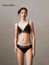 Calvin Klein內(nèi)衣【七夕禮物彩虹風暴引力帶】女士ck薄墊三角軟杯文胸QF7830 UB1-太空黑 M 曬單實拍圖