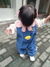 凡獵女童套裝秋裝2025新款洋氣嬰兒衣服寶寶背帶褲牛仔兩件套春秋 藍色 90 cm 曬單實(shí)拍圖