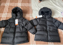保姆鵝  兒童羽絨服寶寶中長(cháng)款護臉加厚鴨絨外套防風(fēng)保暖童裝冬裝 炭黑 150 曬單實(shí)拍圖