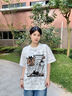 寬松港風(fēng)扎染印花夏季短袖T恤男女oversize風(fēng)美式半袖體恤衫DHGJ 黑色 XL 曬單實(shí)拍圖