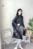 顧冰白鴨絨羽絨服女中長(cháng)款冬新款休閑寬松顯瘦特厚保暖東北外套 黑色 M 90-115斤 曬單實(shí)拍圖