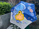 牧萌兒童雨傘自動晴雨傘幼兒園防曬遮陽傘寶寶可愛直柄傘貓貓?zhí)杖?曬單實拍圖