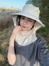 貓人防曬帽女夏季防紫外線全臉遮陽(yáng)面罩護(hù)頸一體太陽(yáng)帽戶外遮陽(yáng)帽子女 米白色 均碼（56-60） 曬單實(shí)拍圖