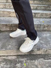 安踏男鞋運動(dòng)鞋男秋冬新款皮面防潑水跑步鞋輕質(zhì)減震黑色運動(dòng)休閑鞋子 象牙白/硅藻綠/基礎黑 42 曬單實(shí)拍圖