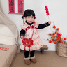 G.DUCKKIDS小黃鴨一周歲寶寶衣服嬰兒套裝兒童禮服唐裝小女孩國風(fēng)漢服兩件套 紅色 90 尺碼1~2歲【 80-90cm】 曬單實(shí)拍圖