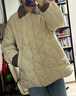 森馬（Semir）羽絨服女中長款輕薄肌理寬松2025撞色燈芯絨翻領(lǐng)冬裝109725113027 曬單實拍圖