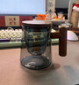 木笙玩物（MUSHENGWANWU）玻璃茶杯茶水分離杯子高檔辦公室過濾喝茶水杯帶把泡茶杯男士 青鈍初笙7A-有內(nèi)膽無杯墊 430ml 曬單實(shí)拍圖