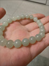 和田玉手串青海料晴水青白玉水手手鐲玉石珠子金散串珠手鏈 原礦大師雕刻8mm冰底清水手鏈 曬單實(shí)拍圖