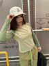 GUUKA TECH山系戶(hù)外長(cháng)袖t恤男士打底衫2025新情侶裝防曬衣服運動(dòng)透氣速干衣 淺綠色 M 曬單實(shí)拍圖