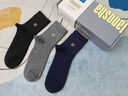 浪莎襪子男秋冬100%純棉男士襪子抗菌防臭中筒襪黑色吸汗休閑商務(wù)男襪 2黑+2藏青+2深灰/ 精品禮盒- 6雙 均碼 /37-45/ 高品質(zhì)純棉10A抗菌襪 曬單實(shí)拍圖