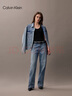 Calvin KleinJeans【復刻90系列】25春夏女士ck淺色復古直筒牛仔褲47B908G W99-牛仔藍 25 曬單實拍圖