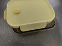 希樂扣耐熱玻璃飯盒出餐盒可微波密封便當(dāng)盒帶蓋碗保鮮盒 琥珀長分隔+包 曬單實拍圖