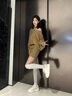 NOSSKISS高檔牛皮小白鞋女厚底增高款秋季最新款休閑百搭松糕鞋系帶板鞋 米色 【精美禮盒裝】 37 【標準碼】 曬單實拍圖