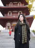 CACUSS圍巾女士秋冬季長(cháng)款大披肩外搭冬款護頸保暖圍脖女生生日禮物棕綠 曬單實(shí)拍圖