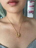 周大生禮品盒（周大生）項(xiàng)鏈歐美設(shè)計(jì)師款太陽(yáng)女鈦鋼小眾吊墜中長(zhǎng)款鎖骨鏈七夕禮物送女友 太陽(yáng)金色 曬單實(shí)拍圖